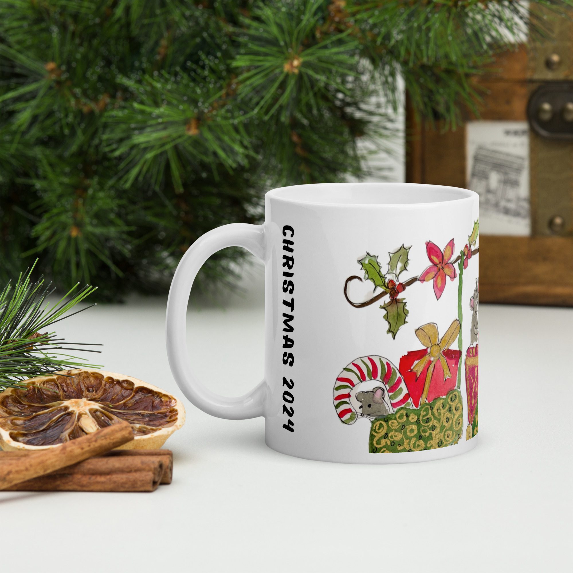 Christmas 2024 “Three Stockings Mice" Mug - Image 2