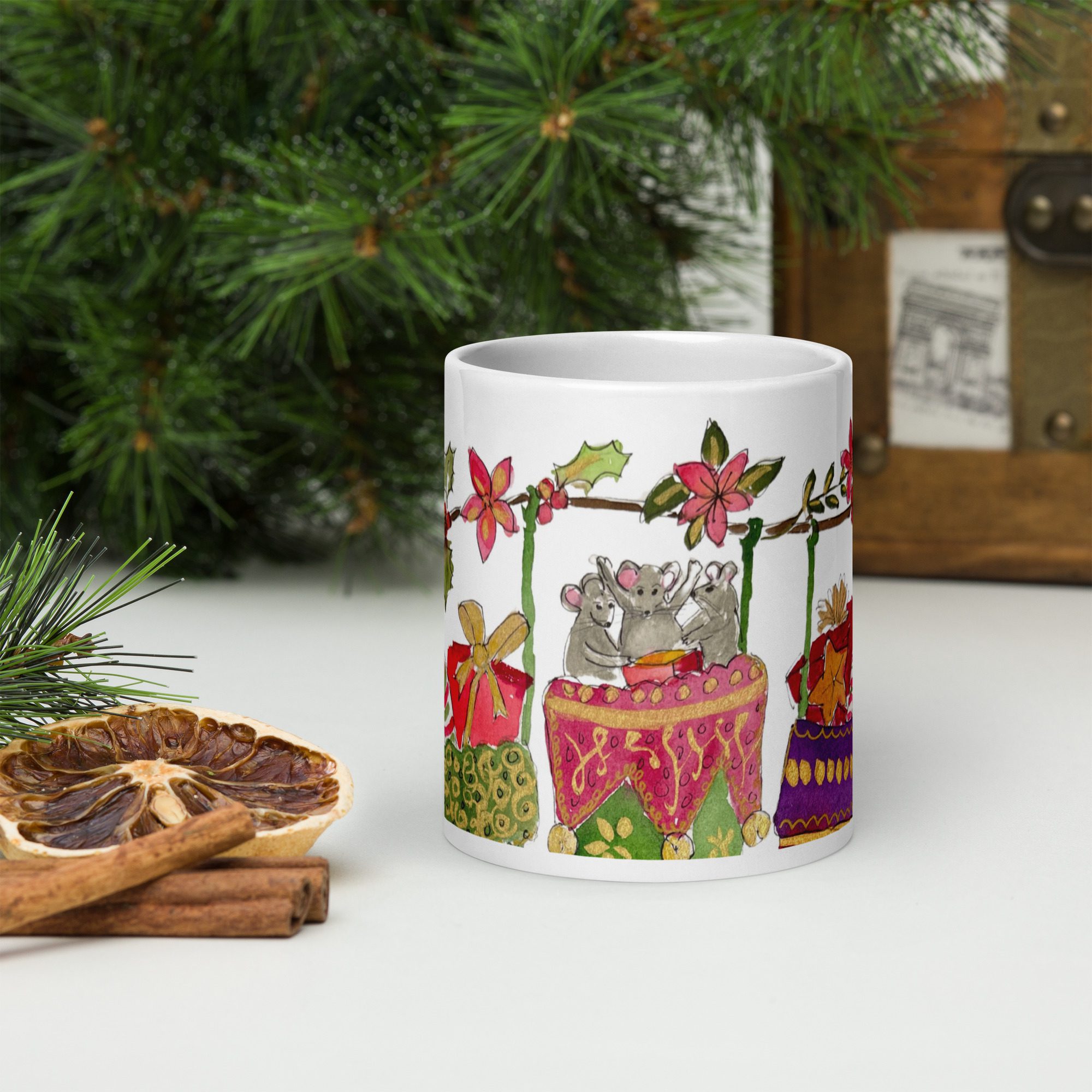 Christmas 2024 “Three Stockings Mice" Mug - Image 9