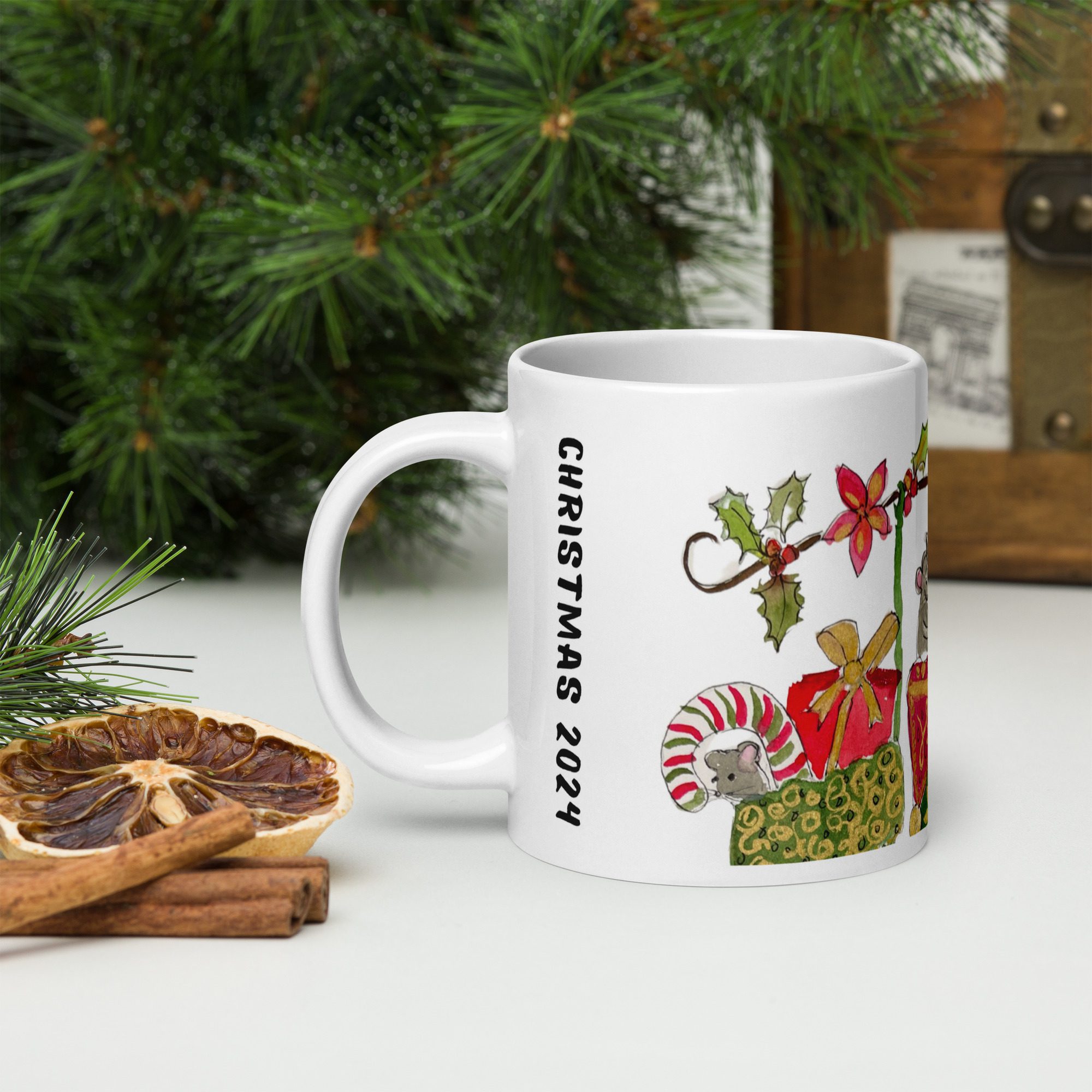 Christmas 2024 “Three Stockings Mice" Mug - Image 8