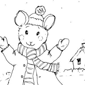 Christmas Critters Skating Mouse Sketch
