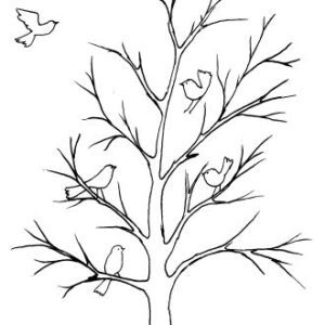 Whimsical Tree Trunk and Branches Sketch
