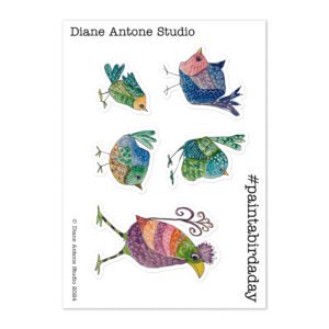 "Paint a Bird a Day" Sticker sheet
