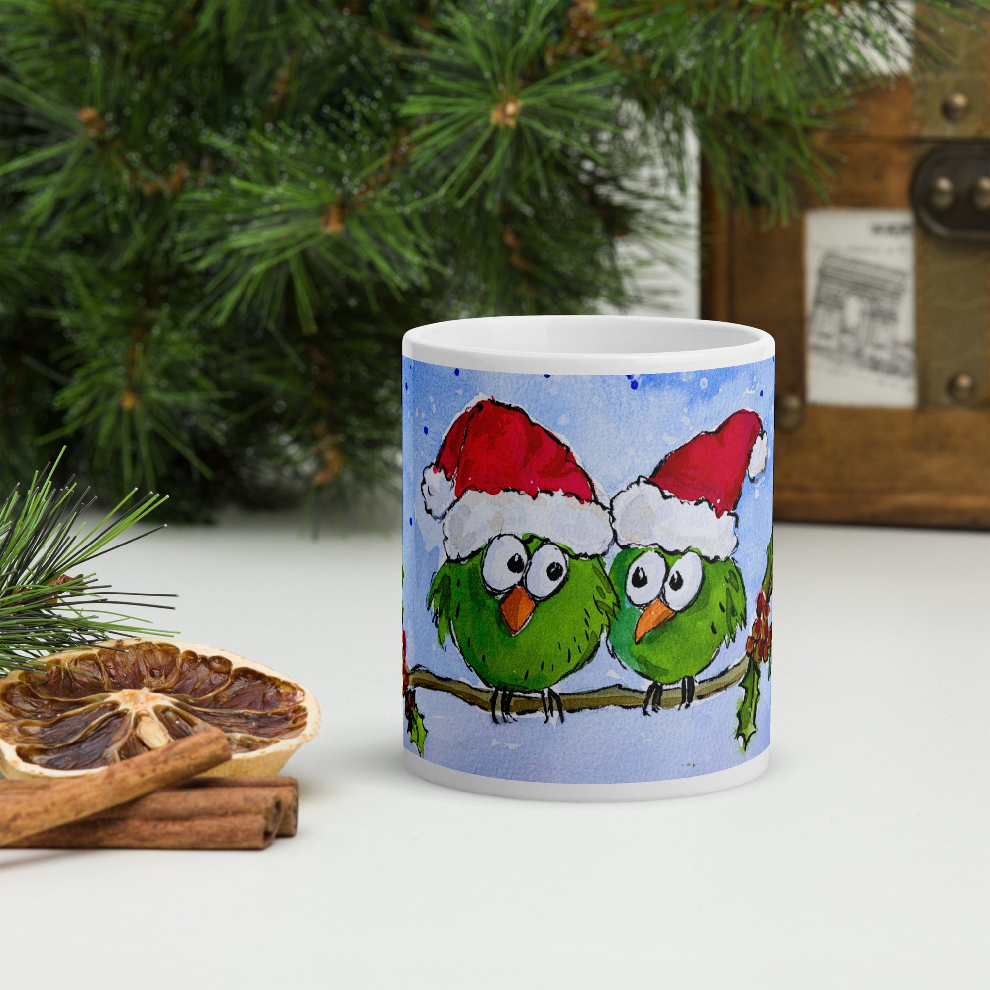 Christmas 2024 "Two Blobby Birds" Mug - Image 4