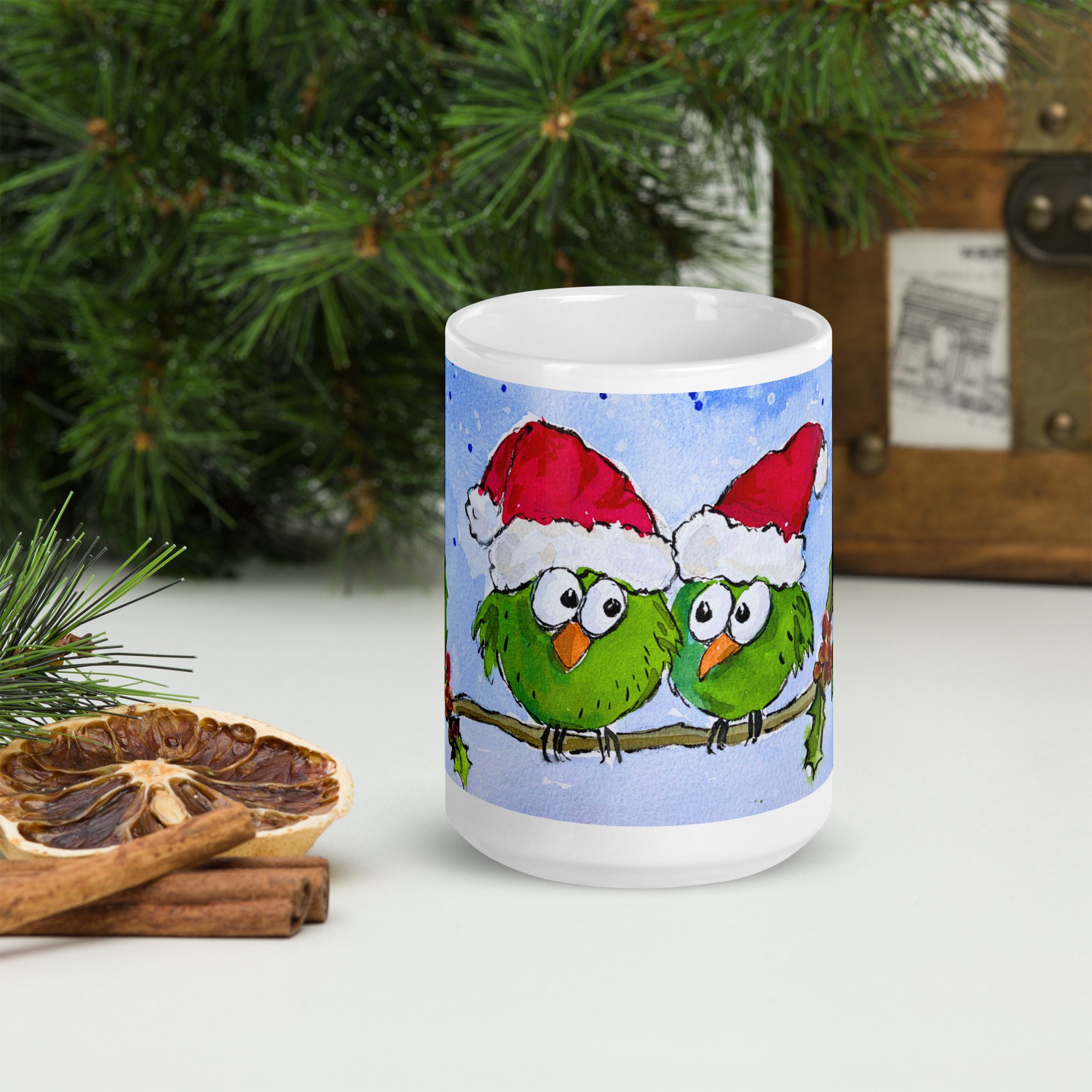 Christmas 2024 "Two Blobby Birds" Mug - Image 7