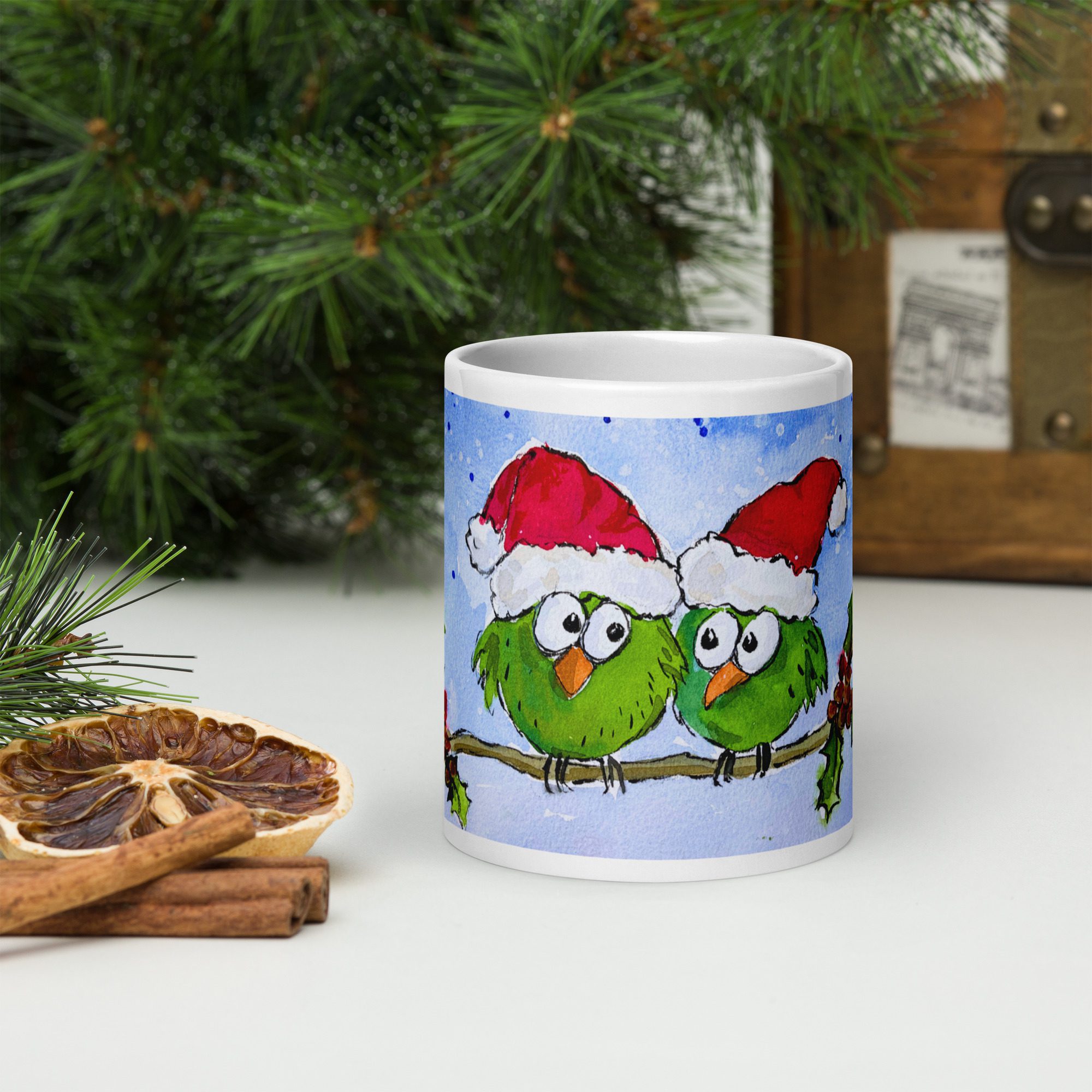 Christmas 2024 "Two Blobby Birds" Mug